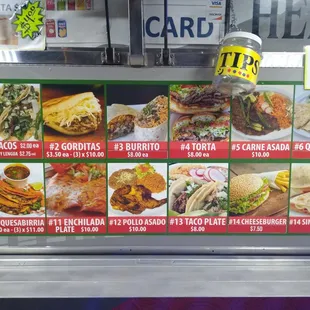 a variety of taqueria items