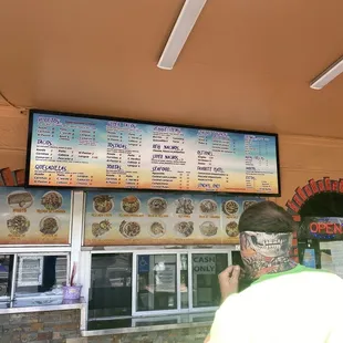 Menu as of 4/23/2021. Outside seating. Cash only.