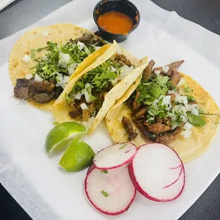 two tacos on a plate