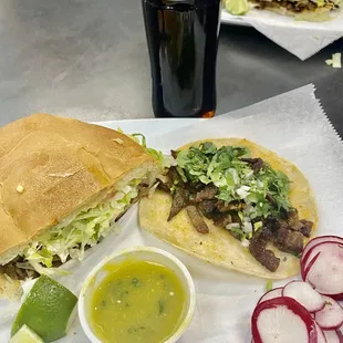 Sharing is caring. Asada torta and taco