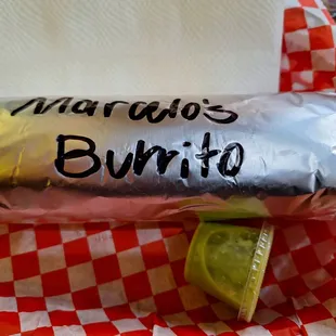 burrito wrapped in foil
