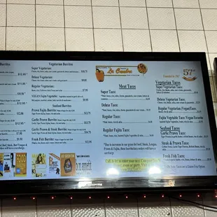Taqueria La Cumbre Menu 12/2024