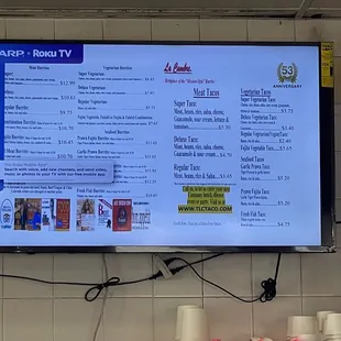 Menu with incorrect pricing