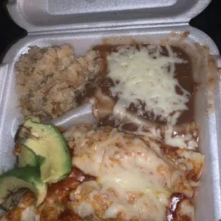 Two chicken enchiladas combo