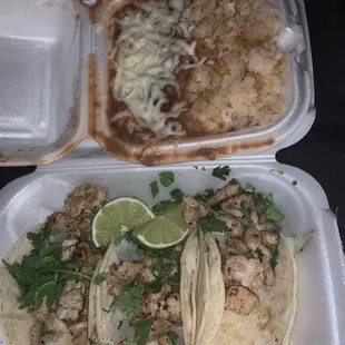 Three chicken taco combo