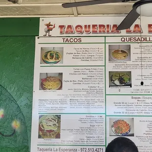 menu