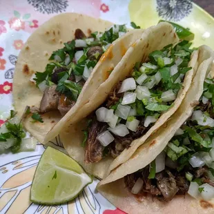 Tacos! So good. Barbacoa, fajita and lengua
