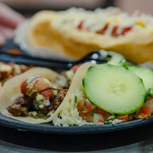 1 Hotdog, 2 Tacos, Soda Combo
 
 Surf &amp; Turf Taco
 
 Pork Belly Taco