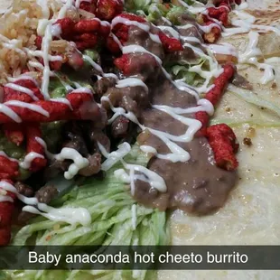 Baby Anaconda with hot cheetos