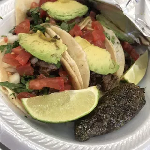 Tacos Norteños Meats, onion, cilantro, tomato, avocado Grilled pepper