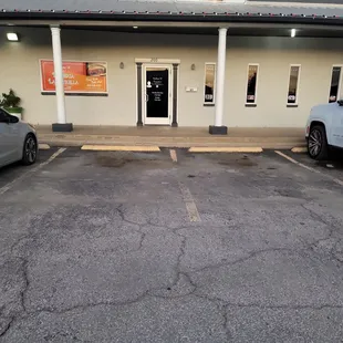 the entrance to the restaurant