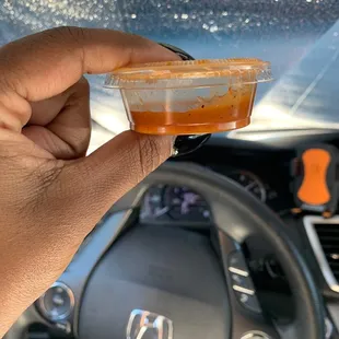 I think she gave me a leftover salsa container