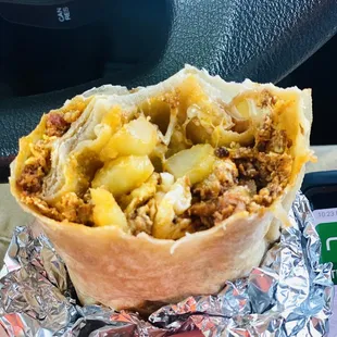 Chorizo breakfast burrito
