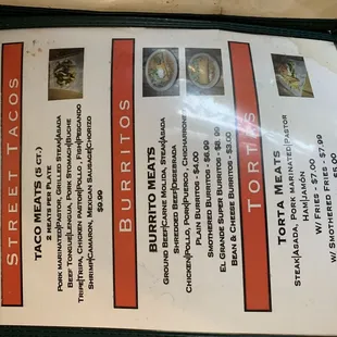 the menu