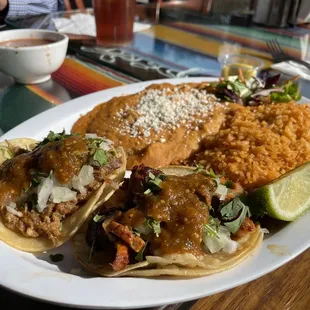 Tacos with amazing beans and rice