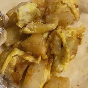 Egg and potato taco