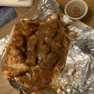 Carne guisada taco with barely any meat