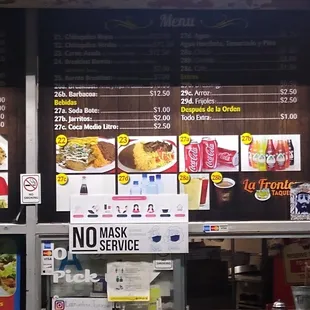 menus and prices