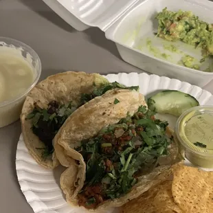 Queso, tacos, tortilla chip, guacamole