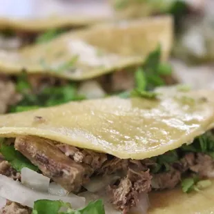 Tound and tacos, and chicken sope.