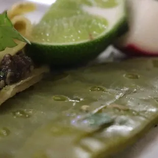 Nopales as a side on the tacos