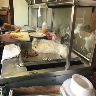 a woman preparing food