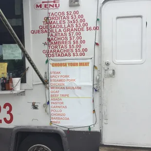 Partial menu