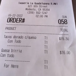 Pricing since it isn't listed at the food truck.