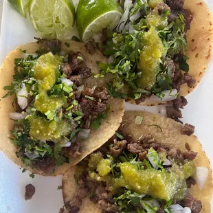 #1 order Tacos asada and Fresca