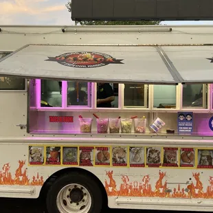 Close-up of the salsa bar