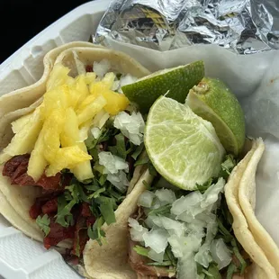 Al pastor and carnitas