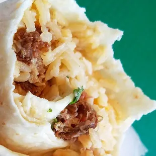 Rice burrito #2, or my Irishman's carne asada burrito order.