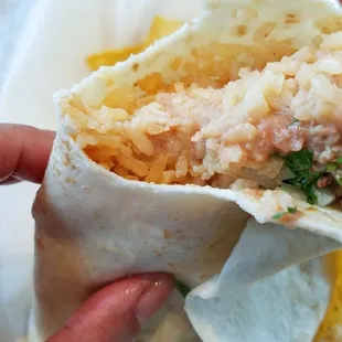 Rice burrito #1, or my lengua burrito order.