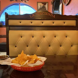 Our booth and complimentary chips