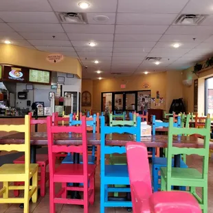 Empty at noon on a cool rainy May weekday.