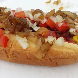 Mexican hot dog with bacon, true