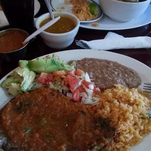 a plate of mexican food