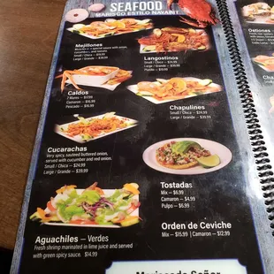 Seafood Menu