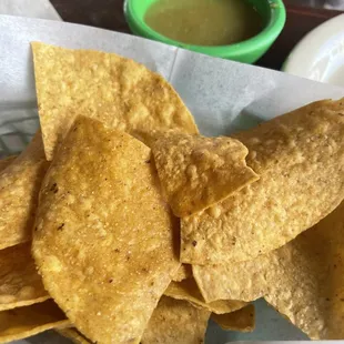 Chips and green salsa