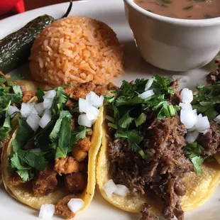 Pastor &amp; Barbacoa street tacos - pretty good