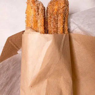 a bag of churros