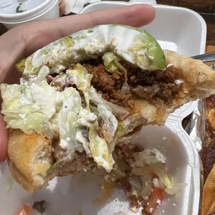 Okay I ate half, but this Campechana gordita hit the spot!!