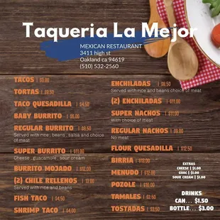 menu