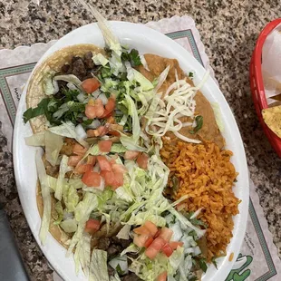 a plate of mexican food