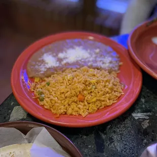 two plates of mexican food