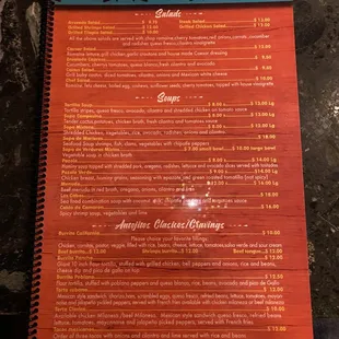 the menu