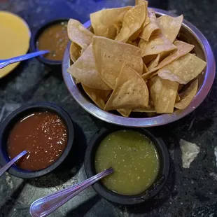 Complimentary chips and salsa