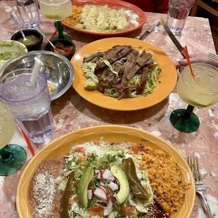 Enchiladas Poblanas, nachos texanos, Enchiladas Suizas