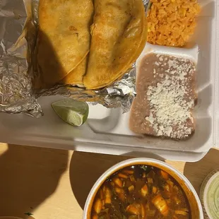 Quesabirrias platter and broth