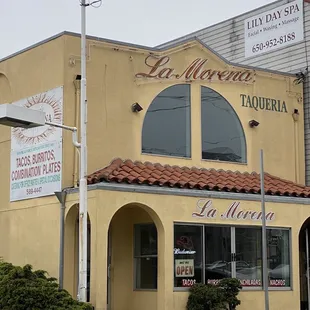 the front of the building